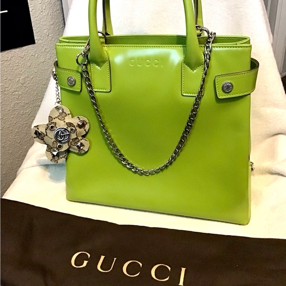 Gucci Handbags - Gucci Patent Leather 2 Way Shoulder Bag Green